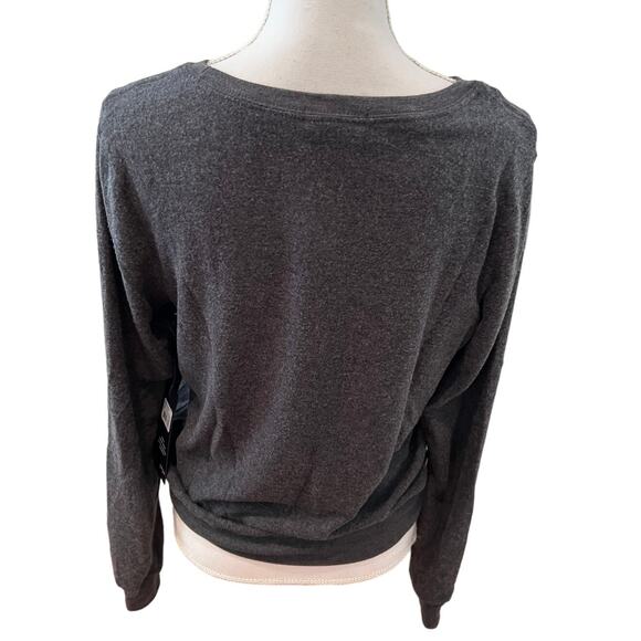 Wildfox Rainbow Print Fuzzy Crewneck Athleisure Sweatshirt Charcoal Gray S - Picture 4 of 6